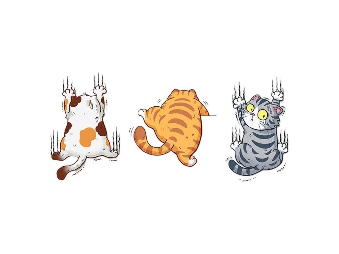 2026-3pcs Pegatina De Gato Con Rasguños Para Coche, Animal Divertido Claws Personality Grande