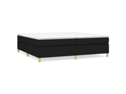 Maison Exclusive - Cama Box Spring Con Colchón Tela Negro 200x200 Cm