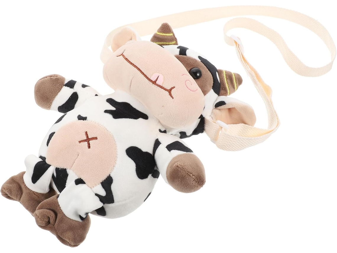 Mochila De Felpa Ligera Y Cómoda Con Forma De Vaca Para Mujeres Y Niñas.