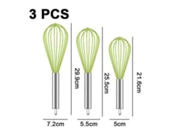 Set De Batidoras De Cocina Herramientas Para Cocinar Mezclar Batir De Silicona Y Acero Inoxidable 3 Tamaños
