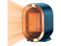 Calefactor económico mini (verde), 220 V, 1200 W, material cerámico, dos ajustes de temperatura, calentamiento rápido.