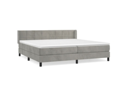 Maison Exclusive - Cama Box Spring Con Colchón Terciopelo Gris Claro 200x200 Cm