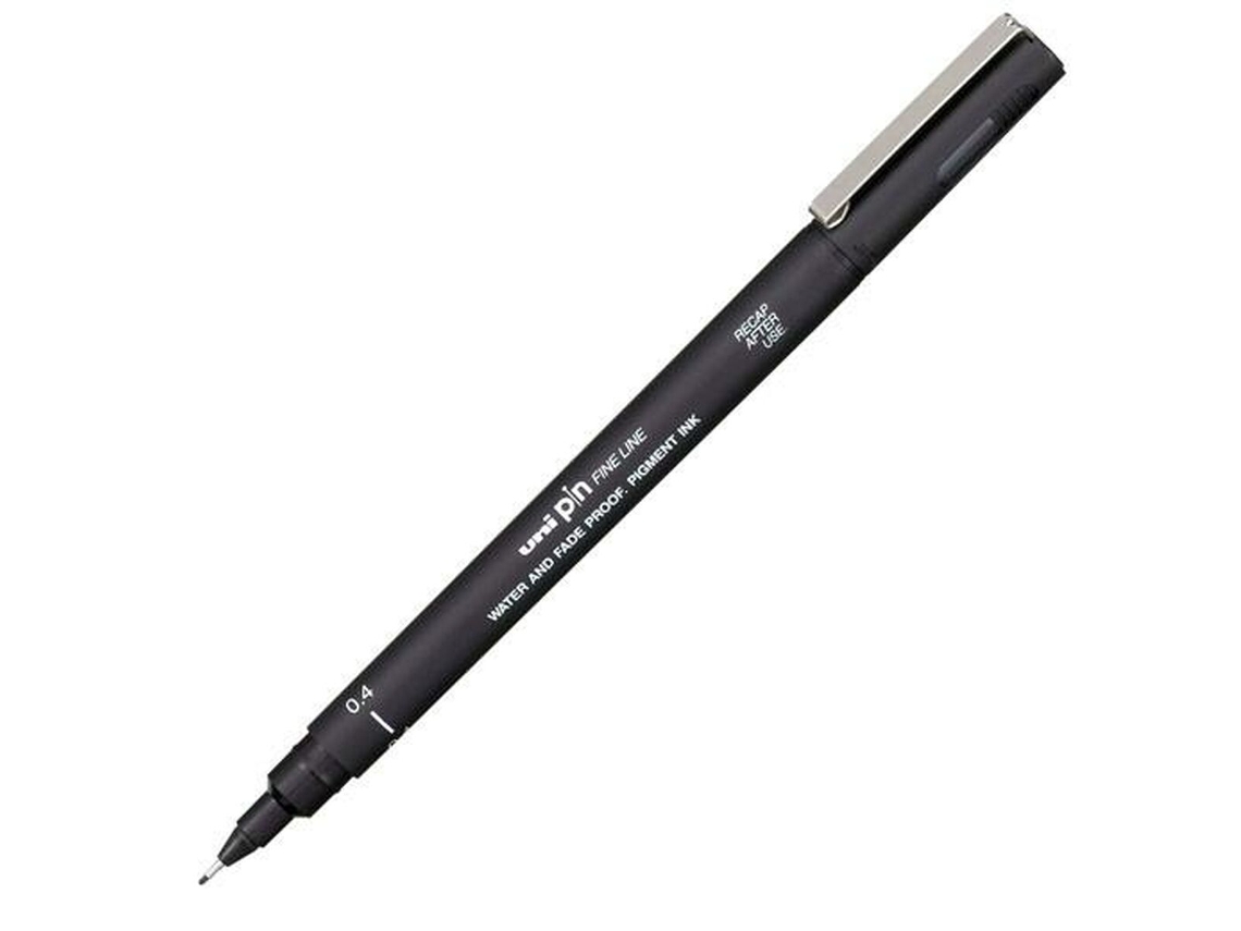 Rotulador Permanente UNI-BALL Pin04-200S Negro 12 Unidades