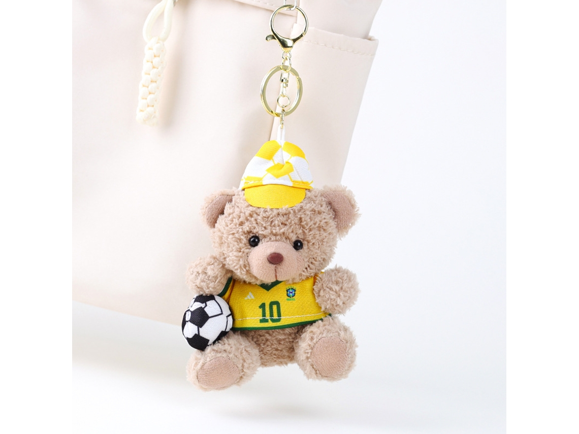 Llavero de peluche de oso número 10 de Brasil, Mundial 2026, coleccionable, suave, regalo STELASPLEN