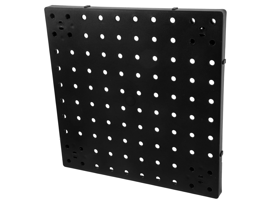 Panel Pared Perforado Plástico Negro 25x25 Organizador Herramientas Estante Almacenamiento Multifuncional
