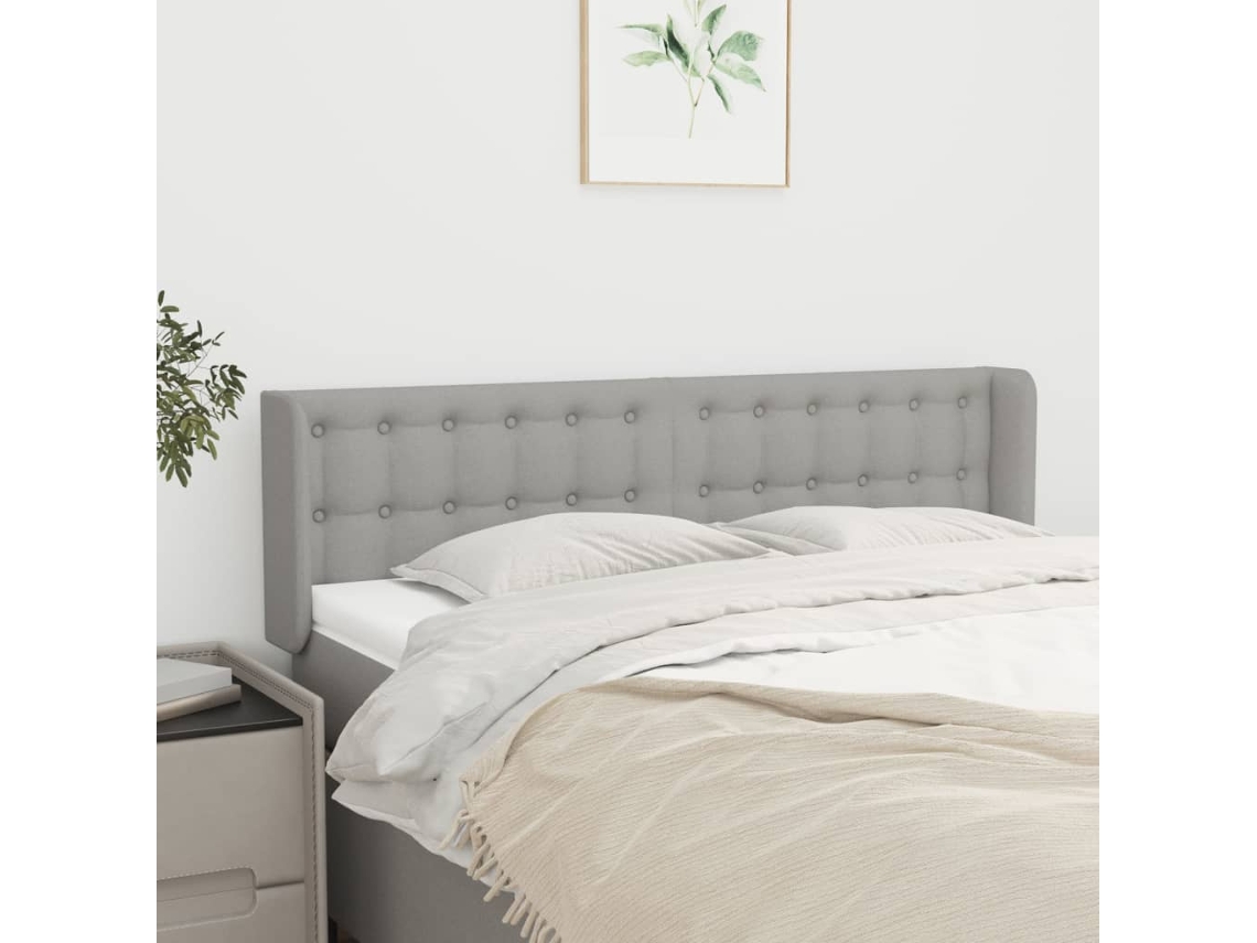 Cabecero De Tela Gris Claro 147x16x78/88 Cm