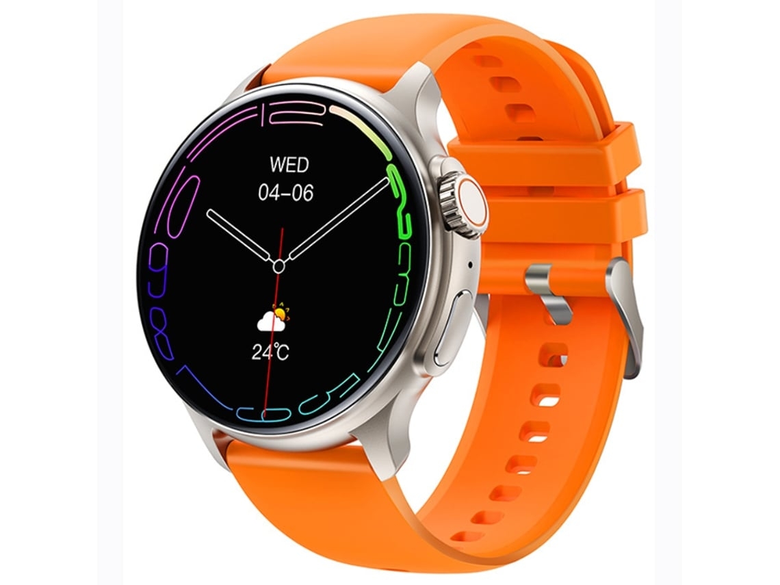 Reloj inteligente con pantalla redonda de 1,43 pulgadas, llamadas Bluetooth, reproducción de música, monitorización de frecuencia cardíaca y varios modos - Yunzii