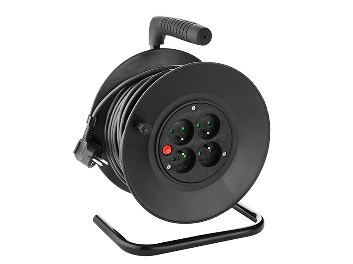 ELECTRIC REEL 4 Sockets 16A L.15 metros Protección anti-Super