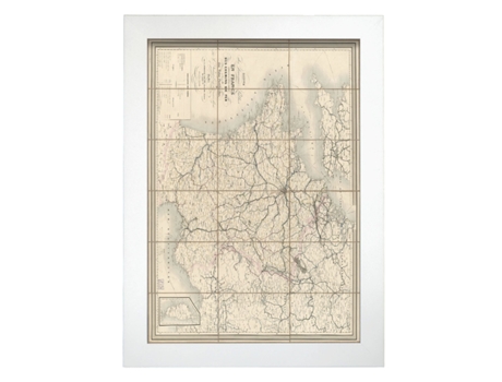Póster NACNIC Geográficos en Estilo Vintage. Mapa de Francia de 1865. Ilustraciones de Antiguos Mapamundis en Tonos Sepia. Tamaño A3, Sin Marco.