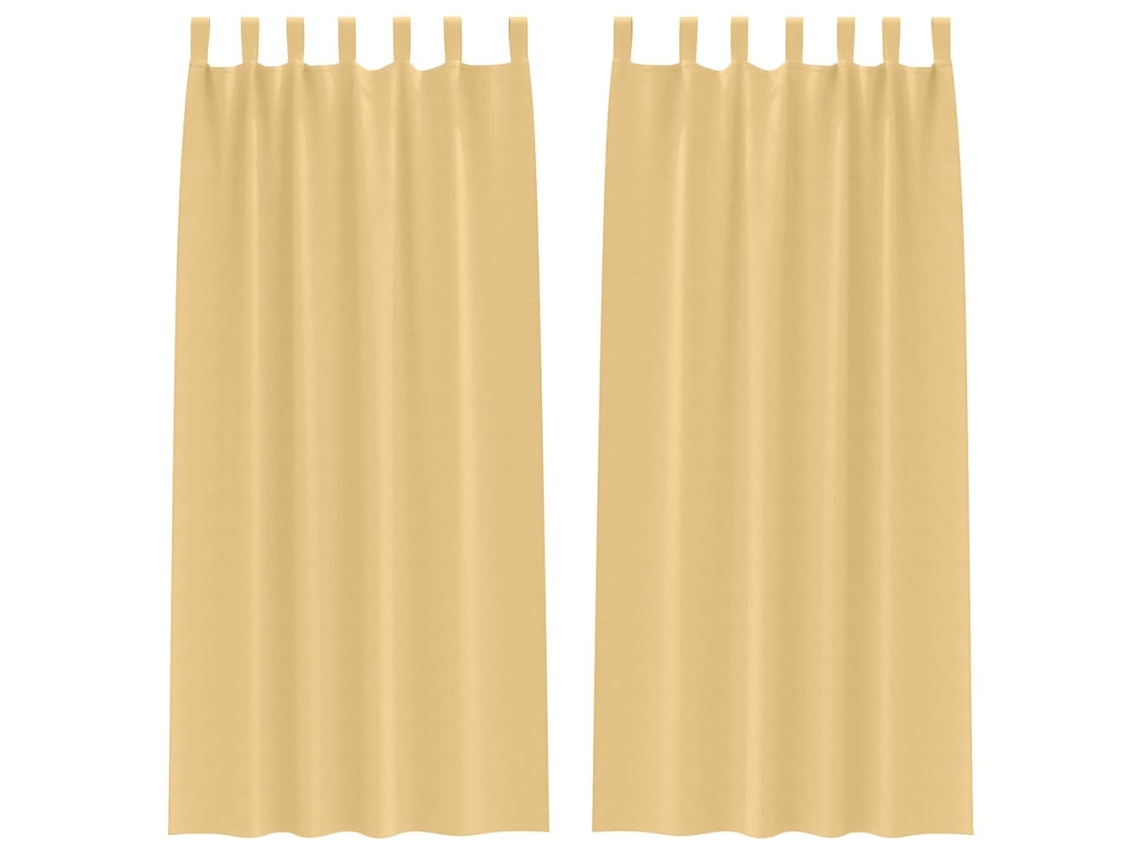 Maison Exclusive - Cortinas Opacas Con Anillas 2 Pcs Beige 260 X 140 Cm Poliéster