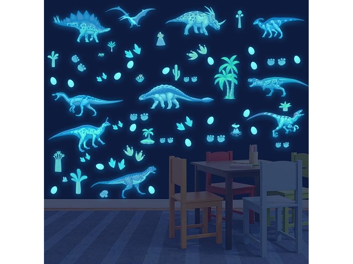 Adesivos De Parede De Dinossauros Que Brilham No Escuro – Autoadesivos Para Quarto Infantil (meninos) – Presente