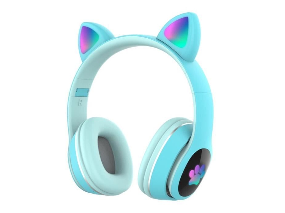 Azul Sem Pacote Fones De Ouvido Sem Fio Bluetooth V5.0 Fones De Ouvido Dobráveis Para Jogos Estéreo Com Microfone Orelha De Gato Fofa Po