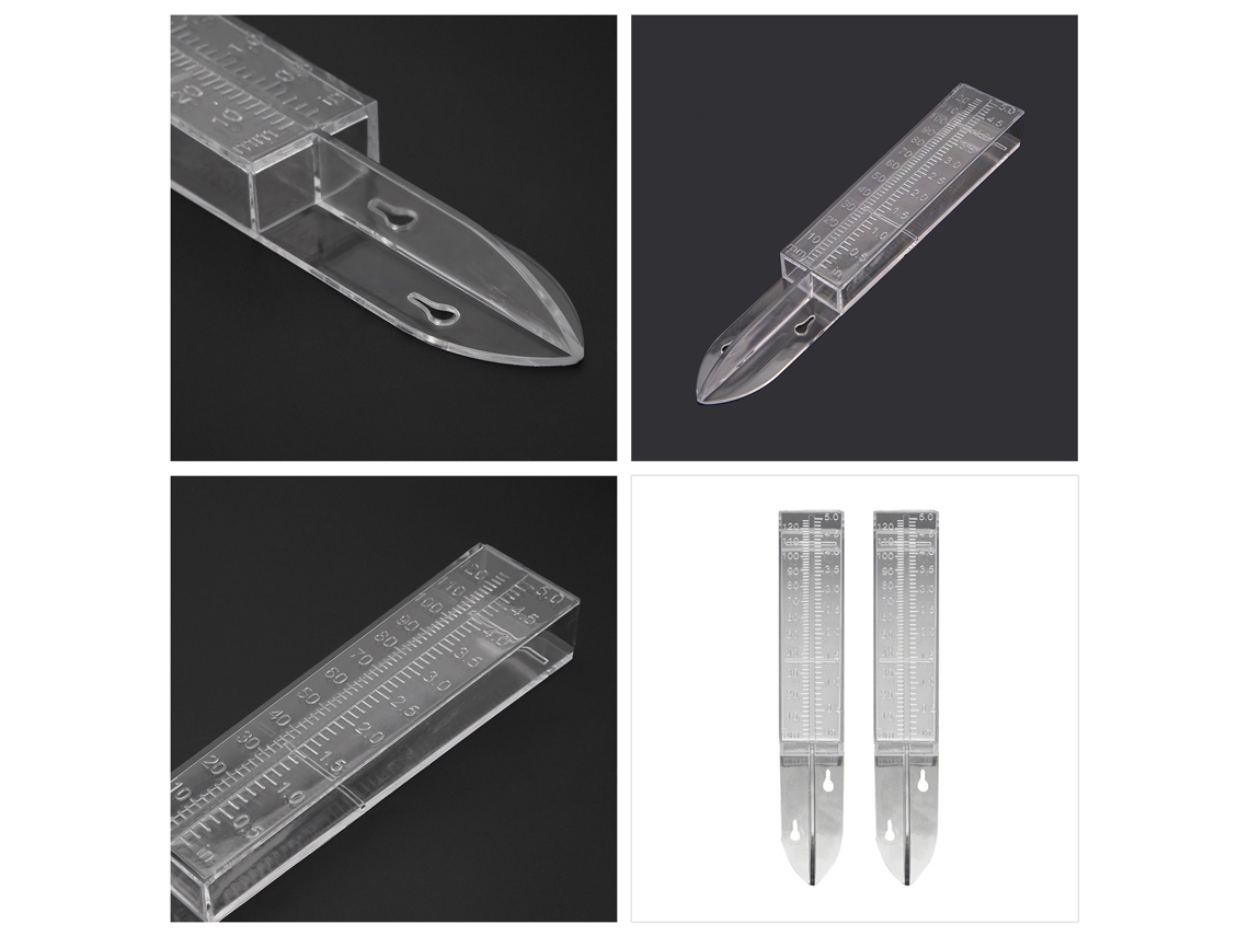 Medidor de agua de plástico transparente de 5 pulgadas para jardines y exteriores.