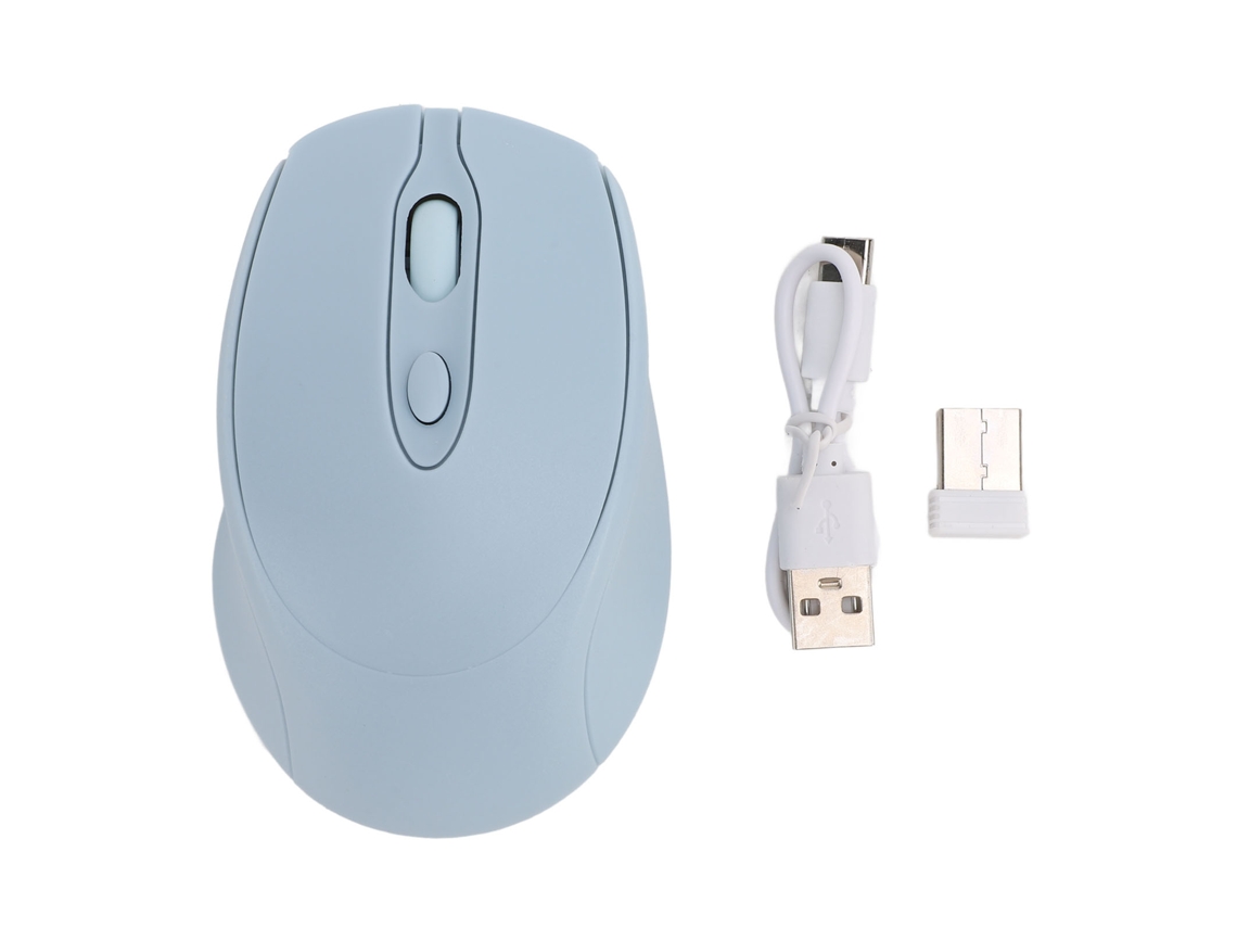 Ratón Inalámbrico Bluetooth 5.0 2.4g De Modo Dual Con Receptor Usb Para Pc/portátil, 800-1600 Dpi, Silencioso, Recargable, Azul.
