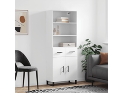 Aparador Alto | Aparador De Comedor | Armario De Cocina Madera Contrachapada Blanco 69,5x34x180 Cm