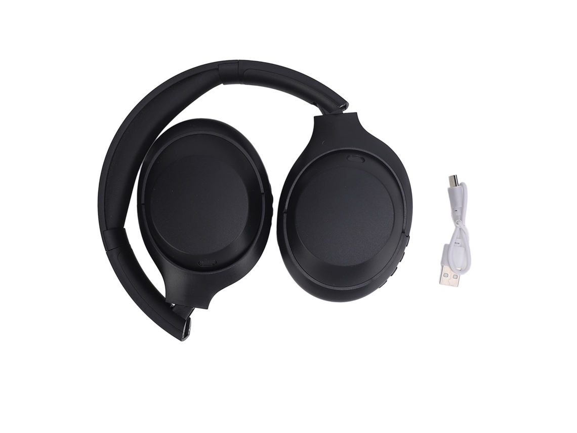 Auriculares Inalámbricos Bluetooth Supraaurales Con Graves Profundos Y Batería De Larga Duración Para Viajes Y Uso En La Oficina - Negro