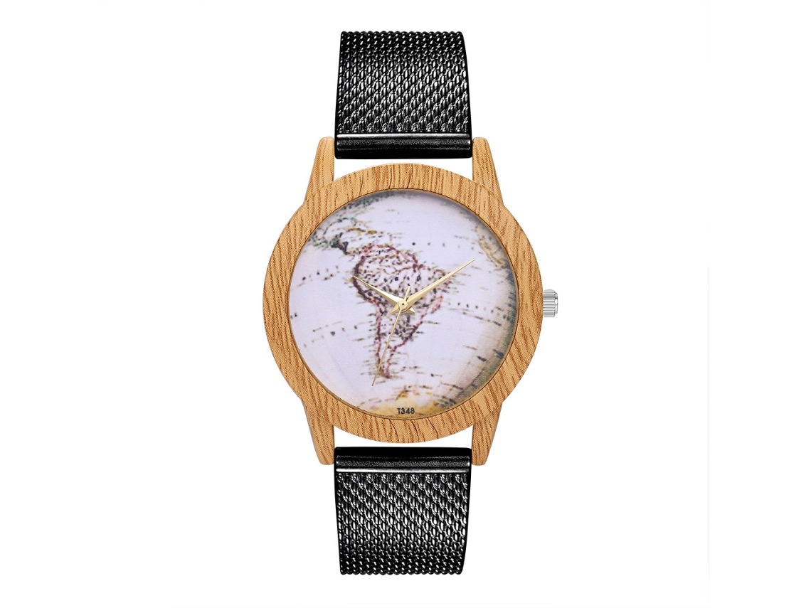 Reloj Quartz Unisex Correa De Silicona Dial Grande Casual (negro)