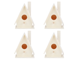 4 Casitas De Madera Para Pájaros, Para Montaje En Pared, Nidos De Pájaros Para Jardín, Artículos Decorativos Para Exteriores.