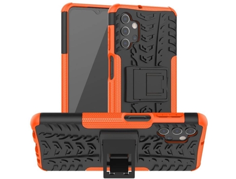 Carcasa + Protector Samsung Galaxy A32 5G HFS-HOUSE Kickstand Naranja