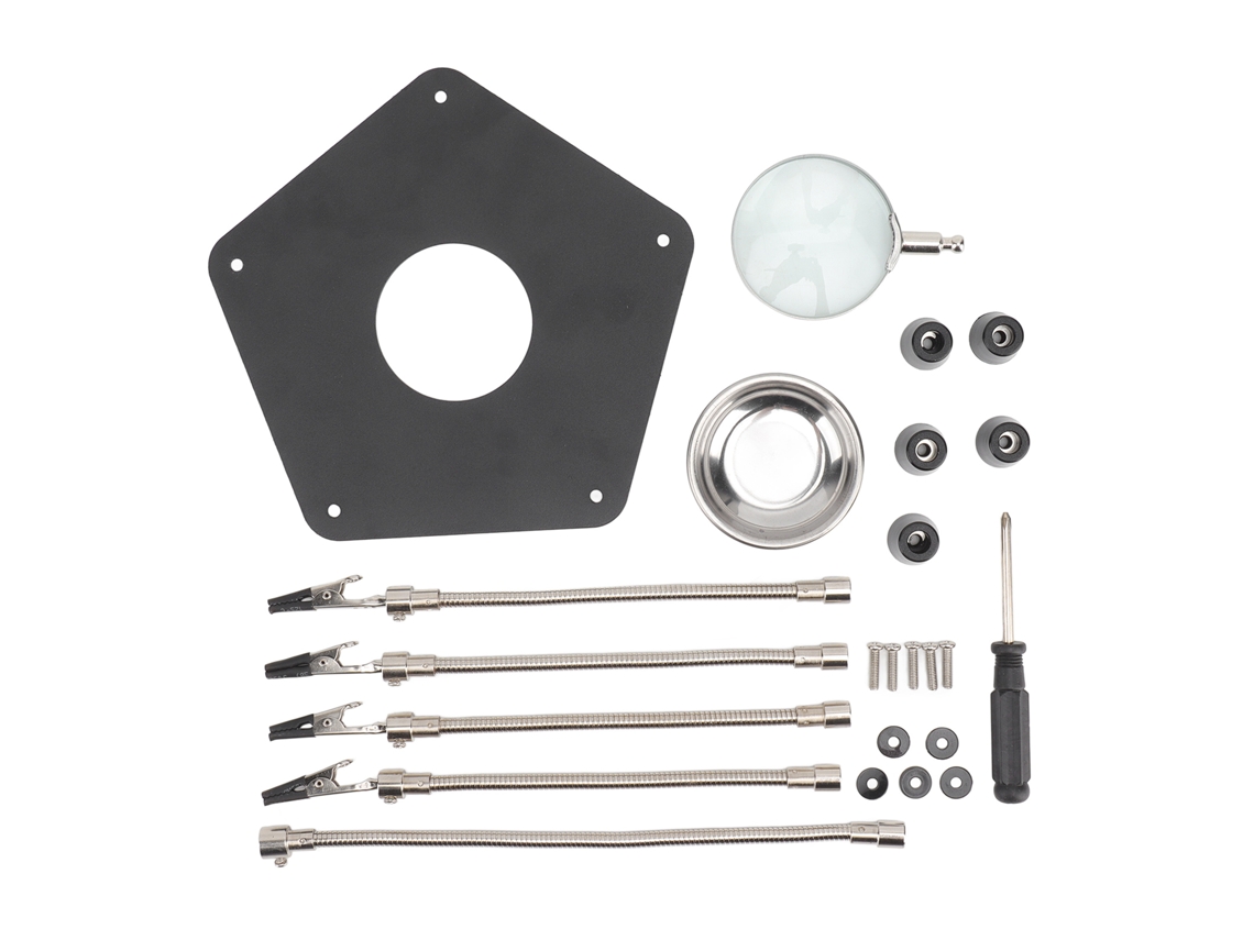 Soporte De Soldadura Con Lupa Y Manos Auxiliares Para Placas De Circuitos Impresos Y Componentes Electrónicos.