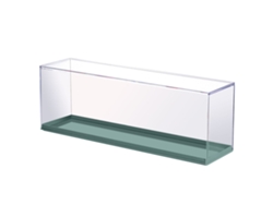 Vitrina apilable de plástico transparente para juguetes, de fácil instalación, para niños y niñas, color azul pavo real.