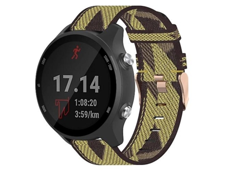 Correa para reloj Garmin Forerunner 245 Music de nailon amarillo de 20 mm VENISYMLIS