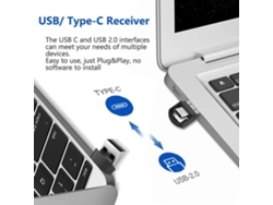 2 Em 1 Usb/tipo C Apresentador Sem Fio Powerpoint Hyperlink Remote Presentation Clicker GERTIZ