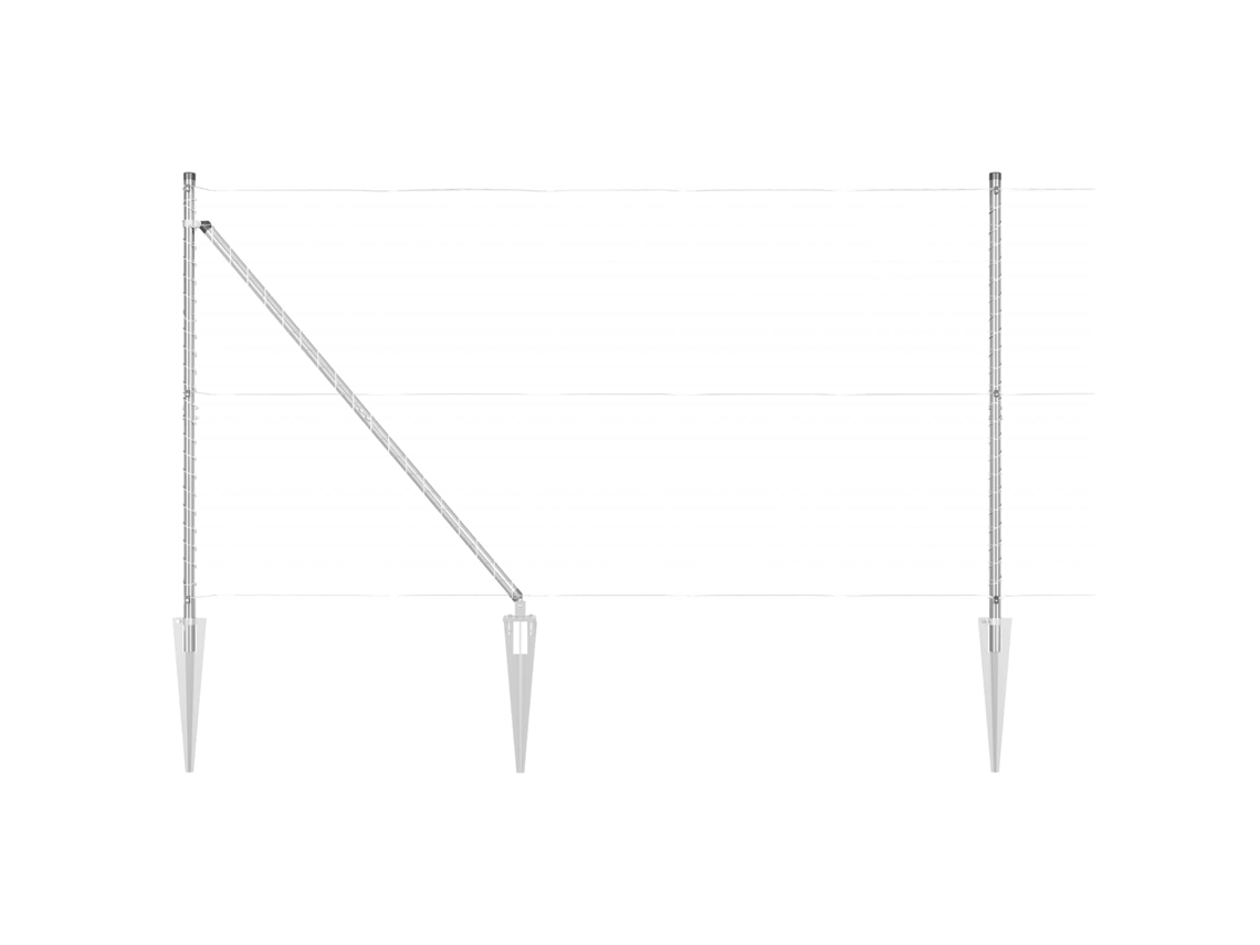 Juego de 52 postes de valla Vidaxl de acero gris (3,2 x 3,2 x 140 cm)