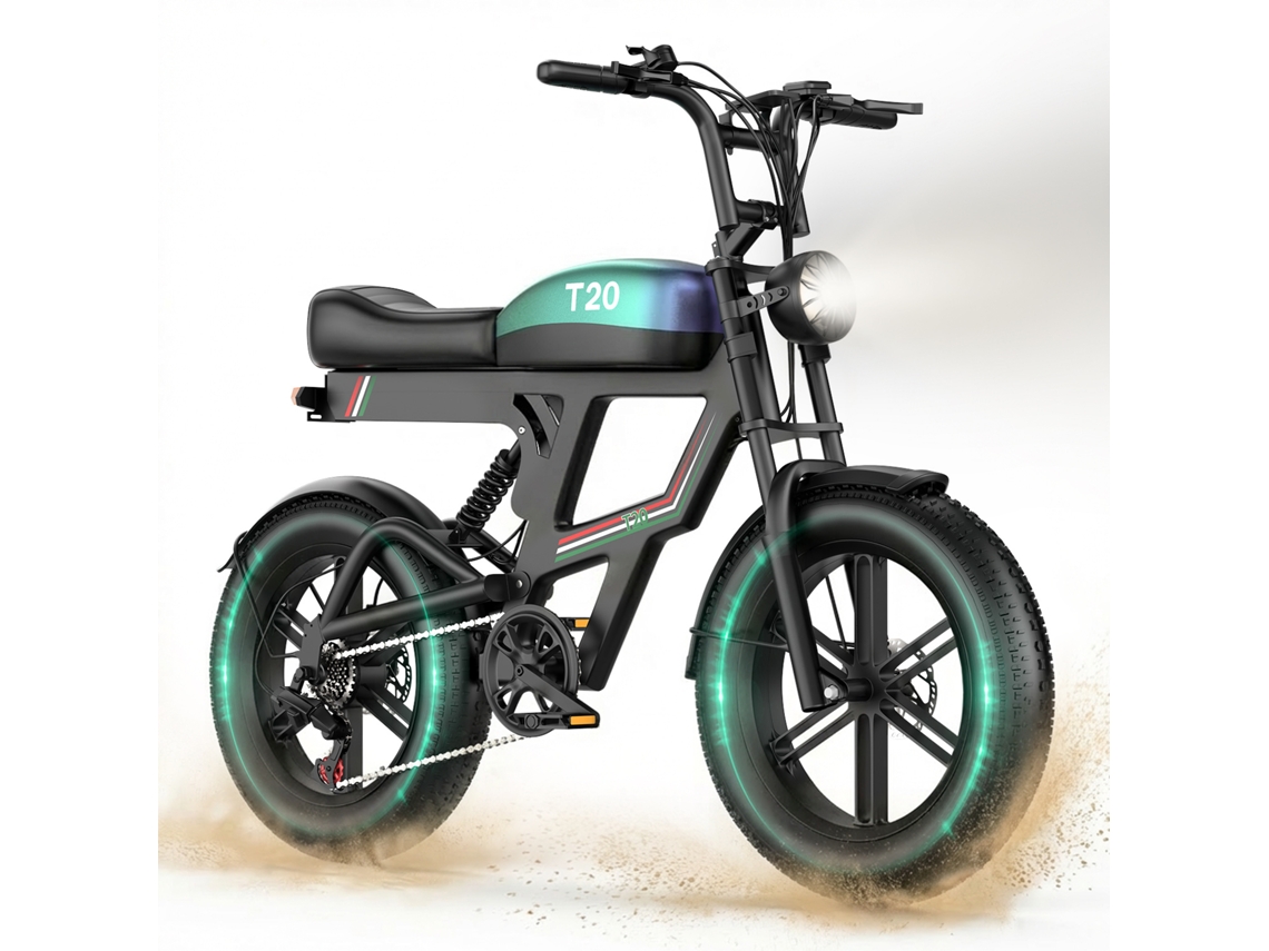 Bicicleta Eléctrica Aairsk T20 De 20*4'' Para Adultos, Motor 250w, Batería 48v 20ah, Motocicletas Eléctricas, Suspensión Completa, 7 Velocidades