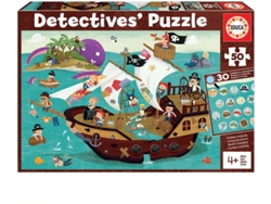 Puzzle EDUCA Detective Puzzles 50 Piezas Barco Pirata (Edad Mínima: 4 Años - 50 Piezas)