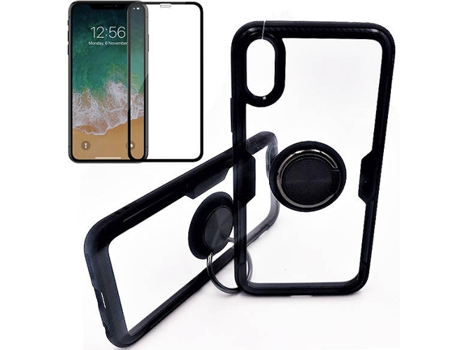 Kit Funda y Protector Cristal 5D iPhone XS Max Clear Armor Transparente
