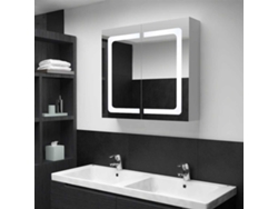 Armario de baño con espejo e iluminación LED 80x12,2x68 cm
