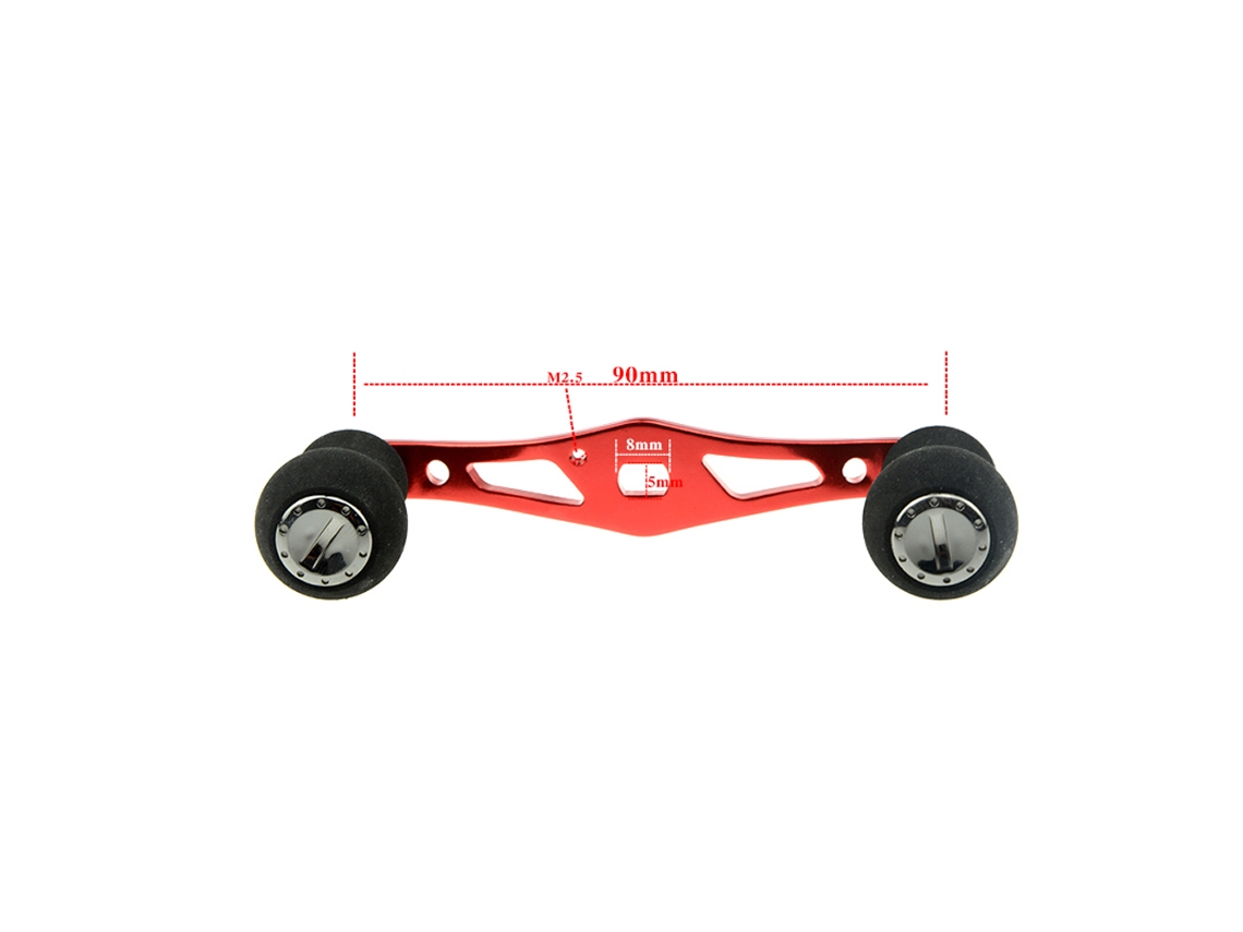 Mango De Aluminio Para Molinillo De Pesca Con Baitcasting, Gris/rojo