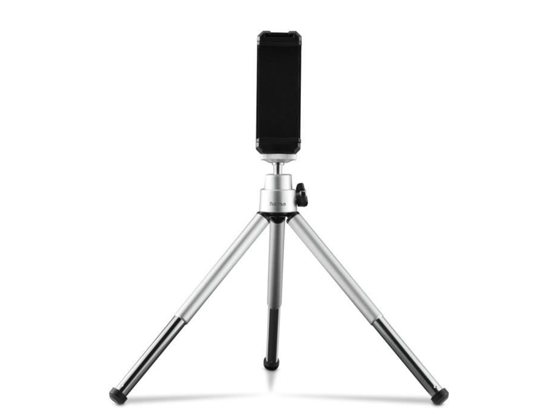Mini trípode portátil elegante 2 en 1. Aplicaciones fotográficas (¼), trípode de viaje, 16 cm, plateado