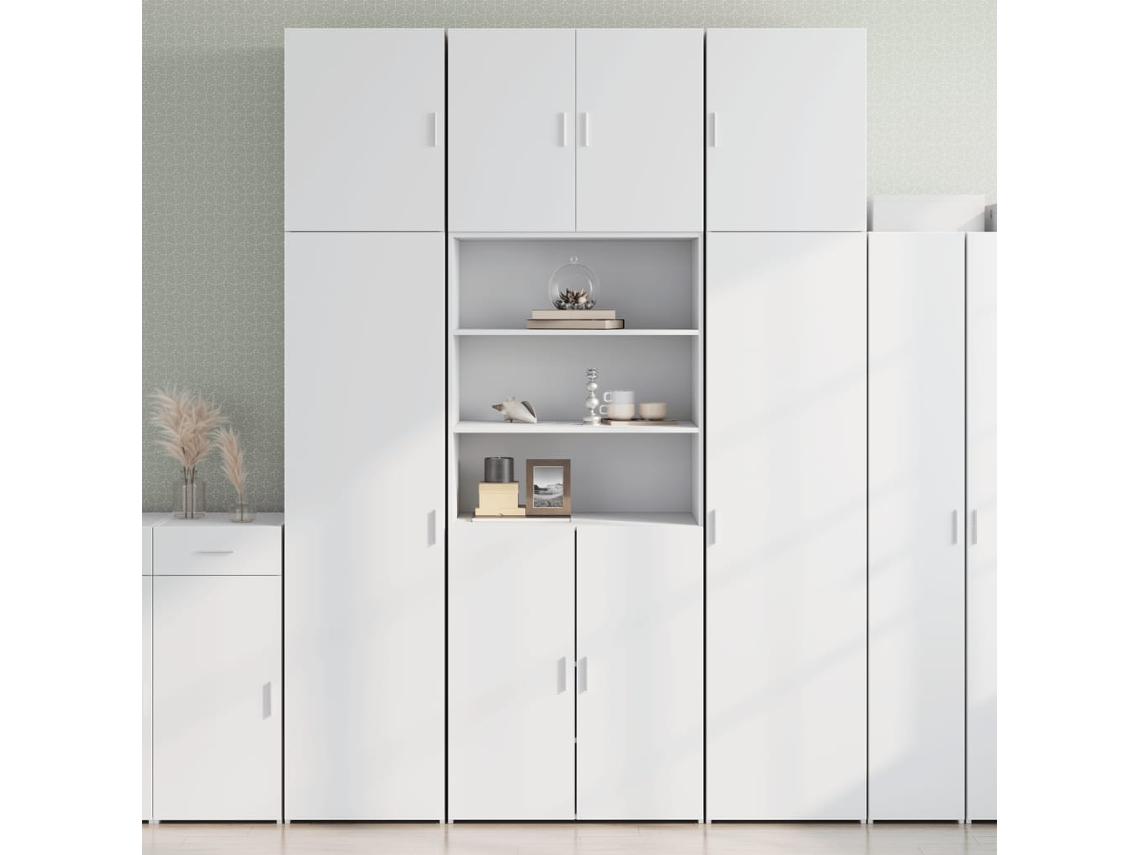 Aparador Alto | Mueble De Comedor | Buffet Alto Madera De Ingeniería Blanco 80x42,5x249 Cm Wsd63195