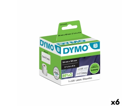 Rollo De Etiquetas DYMO 54 X 101 Mm (Blanco -6 Unidades)