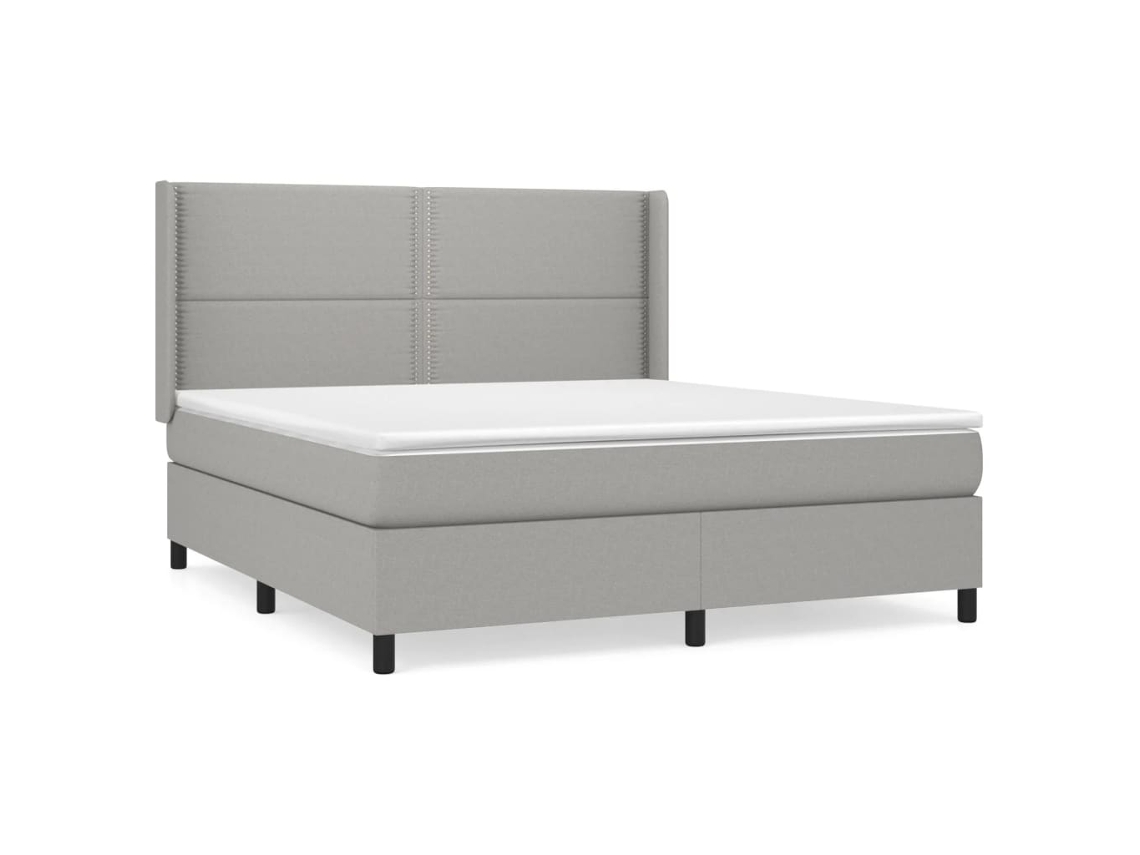 Maison Exclusive - Cama Box Spring Con Colchón Tela Gris Claro 180x200 Cm
