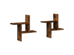 Maison Exclusive - Estantes Pared 2 Uds Madera Ingeniería Roble Ahumado 38x12x38cm