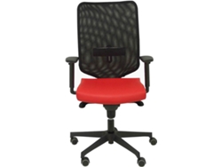 Silla de Escritorio Operativa PIQUERAS Y CRESPO Ossa Rojo y Negro con ruedas de parqué (Similpiel)