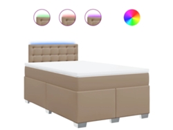 Maison Exclusive - Cama Box Spring Con Colchón Cuero Sintético Capuchino 120x190cm