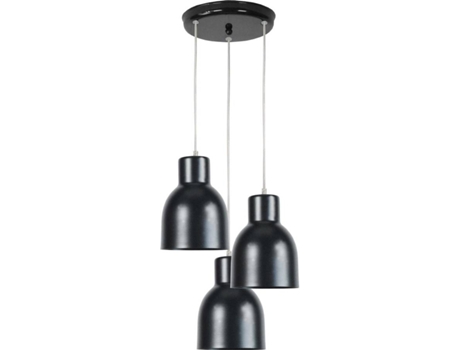 Lámpara de Techo TOSEL Carlson 3 Bombillas (Negro - E27 - Máx. 40W - Metal)