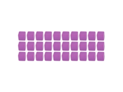 30 Dados De Plástico Blanco De 16 Mm Con Superficie Brillante Para Juegos De Mesa Educativos Diy - Morado