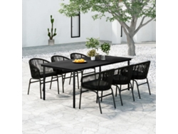 Juego de comedor de jardín de 7 piezas DKD Home Decor en negro