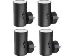 Paquete de 4 luces LED nocturnas, con enchufe de pared, sensor de anochecer a amanecer, luz blanca suave de 3000 K, luz ascendente y descendente (negro)