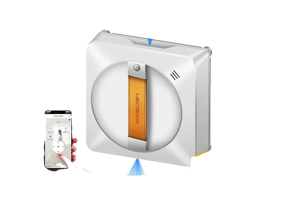 Robot limpiacristales con doble pulverizador de agua y potente succión, color blanco, compatible con OEM.