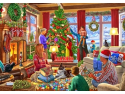 Rompecabezas navideño de pájaro azul, decoración navideña, 2000 piezas