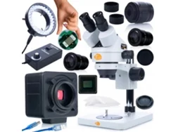 Conjunto de microscopio Mercury Pro MSMP-T-PS1 – Cámara Crux Pro de 5 MP | 56 LED | Profesional
