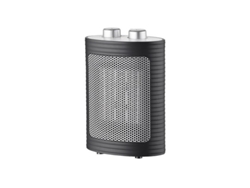 Termoventilador Cerámico 1500w Negro Plata 3 Funciones 2 Potencias Termostato Regulable Antivuelco 22x15x9cm