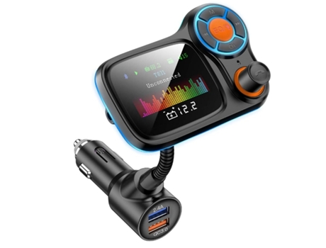 Adaptador Bluetooth inalámbrico para coche, transmisores de Radio Fm, receptor de llamadas con manos libres y reproducción de música Mp3/App Qc3.0 ...