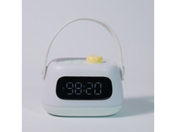 Reloj despertador inteligente portátil gris claro, luz nocturna, multifuncional, 2000 mAh, decoración para habitación infantil Sfushos